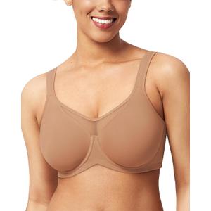 HSIA Minimizer Bras for Women Plus Size, Full Coverage Coolcomfort T Shirt Unlined Bra with Underwire for Heavy Breast (Brown)