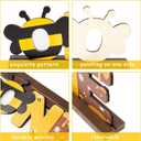 OSNIE Bumble Bee ONE Letter Sign Wooden Table Centerpieces Sweet Bee Party Decor for Baby Boys Girls Summer Honey Theme 1st Birthday Milestone Baby Shower Cake Smash Photo Props for One Year Old