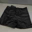 Hibshaby Women's Sexy Faux Leather Shorts High Waist PU Stretch Skinny Mini Hot Shorts, M