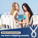 Beach Towel Clips for Beach Chairs, 8 Pack Heavy Duty Towel Clips for Pool Chair Cruise Boat Lounge Chair, Strong Grip Clothes Pins for Beach, Pool, Camping, Picnic, Laundry, Beach Accessories (Blue)