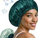 10 x BONNET QUEEN Silk Bonnet for Sleeping Hyaluronic Acid Satin Bonnet, Double Layer Hair Wrap for Curly Hair Women Sleep Cap (Green & Sage)