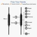 Joysico Sport Headphones Wired Over Ear in-Ear Earbuds for Kids Women Small Ears Comfortable, Earhook Earphones for Running Exercise Jogging, Ear Buds with Microphone and Volume for Cell Phones Black