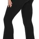 TNNZEET Black Flare Leggings for Women, Crossover Yoga Pants with Pockets Bootcut Flared Leggings (Black, XXL)