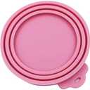 Pet Silicone Canned Lid Cover Dog Cat Food Storage Top Cap Reusable (Pink)