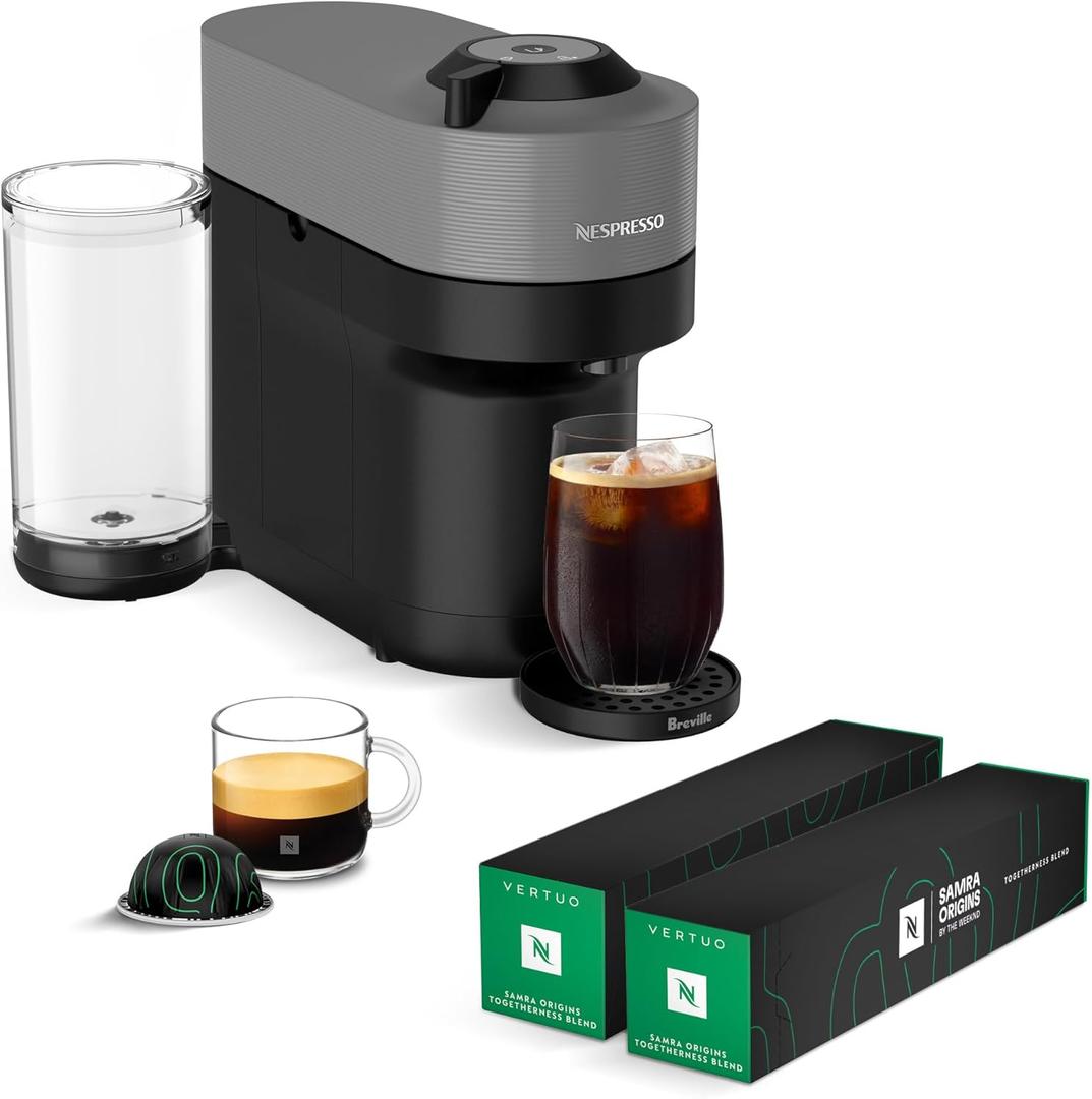 Nespresso Vertuo Pop+ by Breville, Dark Grey + Vertuo Line Samra Origins Togetherness Blend Coffee