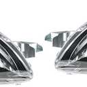 labwork Replacement for Yaris Sedan 2007-2011 Black Housing Projector Headlight Assembly Pair Left+Right Side (Passenger Driver Side)