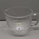 Glass Bowl for Kitchenaid Mixer, 4.5-5 Quart Tilt-Head for Kitchen aid Glass Mixer Bowl for Stand Mixer With Pour Spout and Measurement Markings, Dishwasher Safe