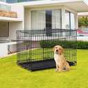 30 Inch Dog Crate for Small Dogs, Folding Metal Wire Crates Dog Kennels Outdoor and Indoor Pet Crate with Double-Door, Black