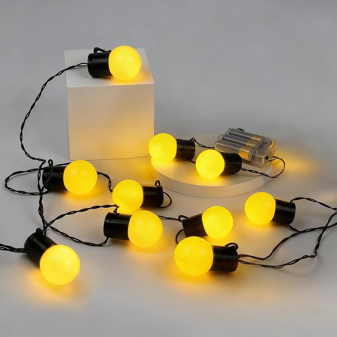 imprsv Battery Operated String Lights for Marquee Light Up Letters Numbers LED 10-Bulb Yellow Indoor Outdoor Warm Yellow Light Bulbs Bedroom Wall Christmas Decor Wedding Birthday Party Decorations