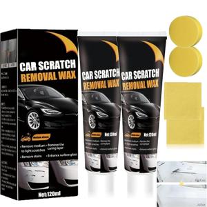 2PCS Scratch Remover for Vehicles, 2026 Car Scratch Remover Polishing Wax, Car Scratch Repair Paste with Wipe and Sponge for Deep Scratches