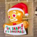 Joiedomi 3.5 FT Christmas Inflatable Gingerbread Man with Oh Snap Banner Broke Out from Window, Blow Up Xmas Outdoor Decoration with Build-in LED for Window Decor Party, Yard, Garden, Lawn Decor