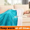greenoak Heated Blanket Electric Throw 50"X60", Heating Blanket with 10 Heat Levels 1/2/4/6/11 Hours Auto-Off Overheat Protection, Flannel Sherpa Soft Warm Heater Blanket, ETL Certified Lake Blue