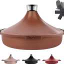 Non-Stick Frying Pan/Skillet 11", 3QT Tagine Pan,Cast Aluminum Pans with Lid, Stove/Oven-to-Table Cookware, Dishwasher Safe& Compatible with All Stovetops Terracotta
