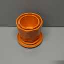 Sin wings Ceramic Plant Pots, 5.3 + 3.9 Inch Octagon Pots for Plants, Flower Planters for Indoor with Drainage and Saucer Set of 2, Bright Orange