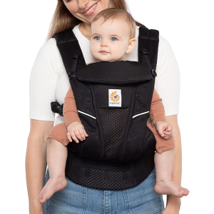Ergobaby All Carry Positions Breathable Mesh Baby Carrier with Enhanced Lumbar Support & Airflow (7-45 Lb), Omni Breeze, Onyx Black