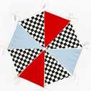 32Ft Racing Party Decorations Red Blue Black White Checkered Racing Car Fabric Banner Triangle Flag Pennant Garland Streamers for Kids Race Car Birthday Racetrack Baby Shower NASCAR Picnic Decor