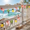 12FT 20LED Summer Hawaiian Themed Party Decorations Lights - LED Tropical Hawaiian String Lights Flamingo Pineapple Palm Tree Lights Waterproof for Summer Tropical Pool Beach Luau Party Decorations
