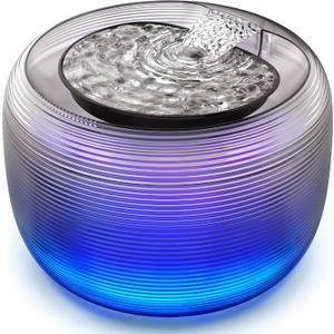 Kastty Quiet Cat Water Fountain, 3.5L/118oz Large Capacity Pet Water Fountain for Cats Fountain Indoor with Water Level LED Light, Easy Cleaning Cat Fountains for Drinking Automatic Dog Water Fountain