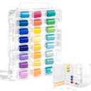 New brothread Double-Sided Storage Organizer/Box with Total 48 Adjustable Compartments, Removable Dividers For Embroidery and Sewing Threads, Embroidery Floss, Needles, Beads, Small Crafts & Toys