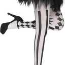 Spooktacular Creations Halloween Clown Tights for Adult Women, Halloween Black and White Harlequin Tights for Halloween Costume Cosplay Parties (Black, M)
