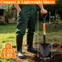 28 Inch Shovel for Digging, Heavy Duty Round Point Garden Shovel with D-Handle Fiberglass Handle, Portable Small Shovel for Gardening Landscaping Camping Snow Removal Beach Car Emergency Tool