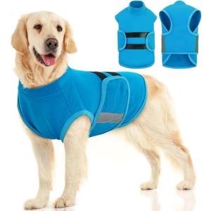 MIGOHI Dog Anxiety Relief Coat,Comfort Anxiety Vest for Dogs,Adjustable Dog Anxiety Calming Wrap for Fireworks,Thunderstorm,Travel,Separation,Anxiety Jacket for Large Dogs,L,Blue (Large(Chest:24.4"-29"))