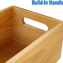 A Selected Pine Wood Organizer Open Box 4 Packs, 6x10 Wooden Storage Container with Handle for Bathroom and Kitchen