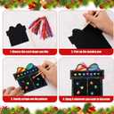 96pcs Christmas Scratch Papers, Christmas Magic Scratch Cards Ornaments Christmas Tree Snowman Scratch Creative DIY Hanging Craft Art Kits for Classroom Tree Decor (Style A)