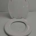 Mayfair Sculptured Teardrop Slow Close Toilet Seat, Easy Clean Hinges with Durable Wood Seat, Made in USA, Round, White