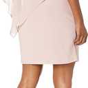 S.L. Fashions Women's Short Chiffon Beaded Capelet Dress  (Pink, L)