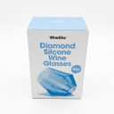Wine2Go Diamond Silcone Wine Glasses 2 Count Blue 9 oz.