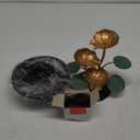 Bits and Pieces - Indoor Water Lily Water Serenity Fountain  Compact Tabletop Decoration with Copper-Colored Blooms and Leaves Flowing Water for Relaxing Dcor