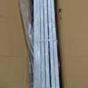 No Pawblems Free Standing Dog Gate with Door, 30'' Tall Foldable Dog Fence for Indoor & Outdoor, Up to 156 Inch Extra Wide Puppy Gate for Stairs, Hallways, Doorways, Deck, Yard (White, 6 Panels)