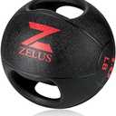 ZELUS Medicine Ball with Dual Grip| 20 lbs Exercise Ball |Weight Ball with Handles| Textured Grip Exercise Ball |Strength Training| Core Workouts
