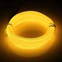 JIGUOOR USB Rechargeable EL Wire 32.8ft/10m (5mx2) Bright Neon Light Strip 360 Illumination Neon Tube Rope Lights for DIY, Festival, Party Decoration, Halloween, Chrismas (32.8ft/10M, Yellow)