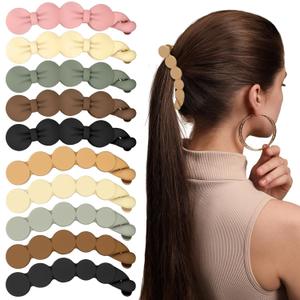 Ceenna Vintage Matte Flower Hair Clips 10 Pcs Banana Oval Ponytail Holders with Strong Hold for Women with Long Thick Curly Hair(Oval)