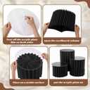 Capoda 5 Pieces Buffet Risers - 12" Cylinder Party Stands with Acrylic Plates Foldable Food Display Risers for Dessert Jewelry Cupcake Catering Supplies Wedding Birthday Party Table Decoration(Black)