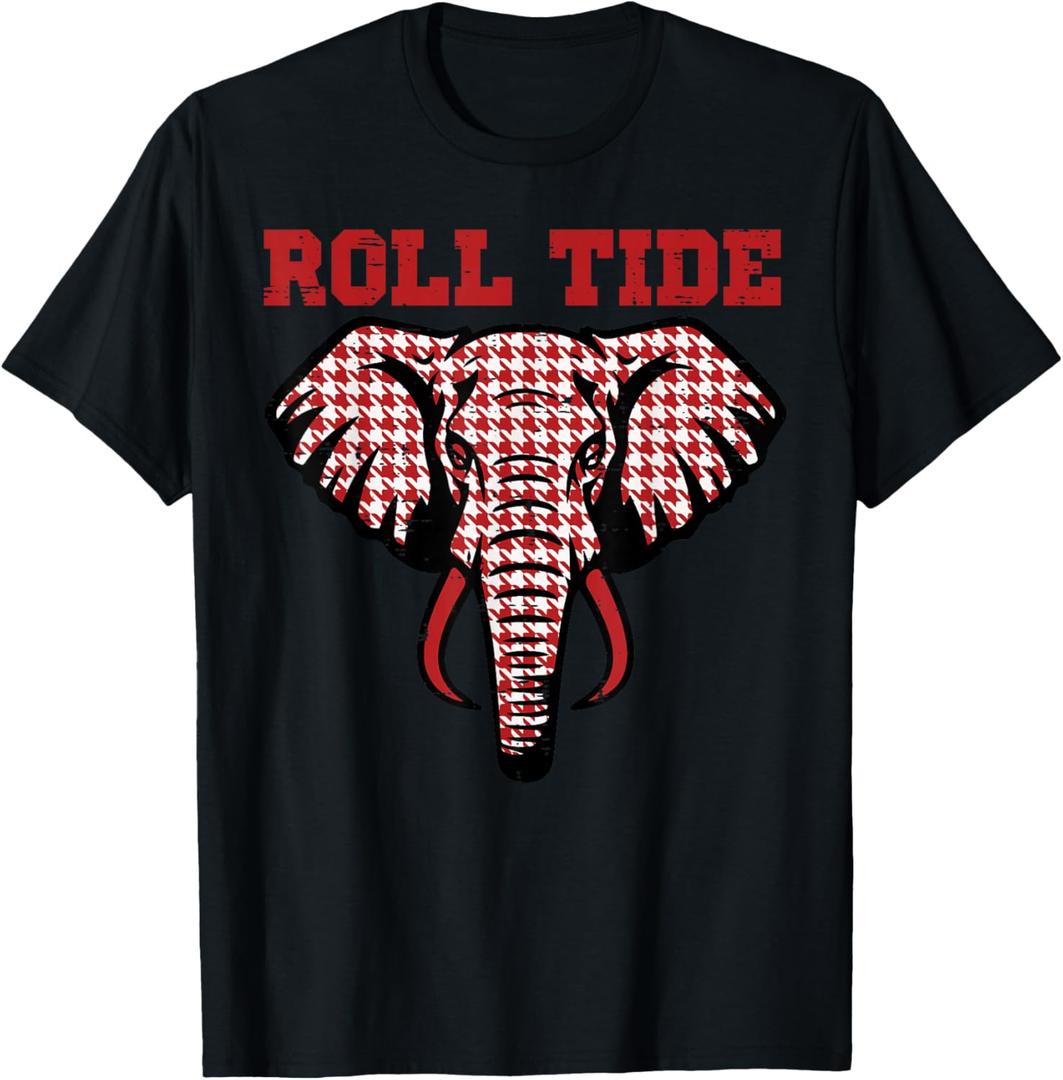 Elephant Roll Tide Women Kids Boys Girls Youth Teen Men T-Shirt, Size Medium