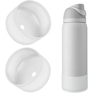 2PCS Silicone Water Bottle Boot, Compatible with Owala 24oz 32oz 40oz, Protective Anti-Scratch & Anti-Dent No Noise Sleeve Cover for FreeSip/Twist/Flip Water Bottles (Transparent, 32oz)