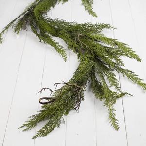 Realistic Vinyl Artificial Cedar Twig Garland for Home and Holiday Decor by Factory Direct Craft - The 72" Long Faux Christmas Cedar Garland is Weather Resistant for Indoor or Outdoor Use