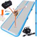 Inflatable Air Tumbling Mat Gymnastics Tumble track 4/8 inches Thickness Air Mats for Home Use/Training/Cheerleading/Water Yoga 10ft 13ft 16ft 20ft with Electric Air Pump ( 10'x3.3'x4'', Blue)