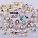 Charms for Socks Safety Pin Brooch,55pcs Junk Sock Charms Pins Gold Bling Sock Jewelry Charms,Brooch Pins for Socks,Pearl Rhinestone Brooch Pins Costom Shoe Sock Charms Kit Bulk for Hat Clothes