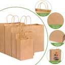 OUTUXED 40pcs Paper Bags with Handles Brown Kraft Paper Bags Assorted Sizes (8/10/12.6/16 Inches) Bulk for Gift, Business, Retail, Shopping, Party Favor