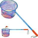 Kids Fishing Net - Telescoping Bait, Minnow, and Butterfly Net With 11.4" Depth, Handle Extends to 30" for Easy Catch and Release (blue 1pack)