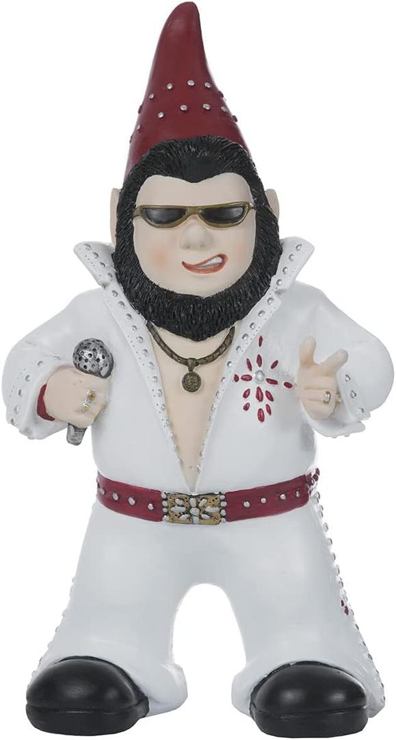 Large Singer Gnome Garden Statue Outdoor Resin Dwarf Figurine Decor Home Decoration Funny Sculpture for Patio Poch Yard Backyard Ornament Housewaiming Unique Gift, White