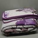 WONGS BEDDING Floral Quilt Set Purple Queen,Quilted Printed Lightweight Bedspread Bedding Set for All Season,3 Pieces Reversible Botanical Plant Coverlet Set with 2 Pillow Shams