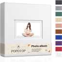 Popotop Photo Album 4x6 100 Pockets with Leather Hardcover Cover, Small Photo Album Holder Book with 50Pcs Pages for Family Travel Wedding Baby Gifts