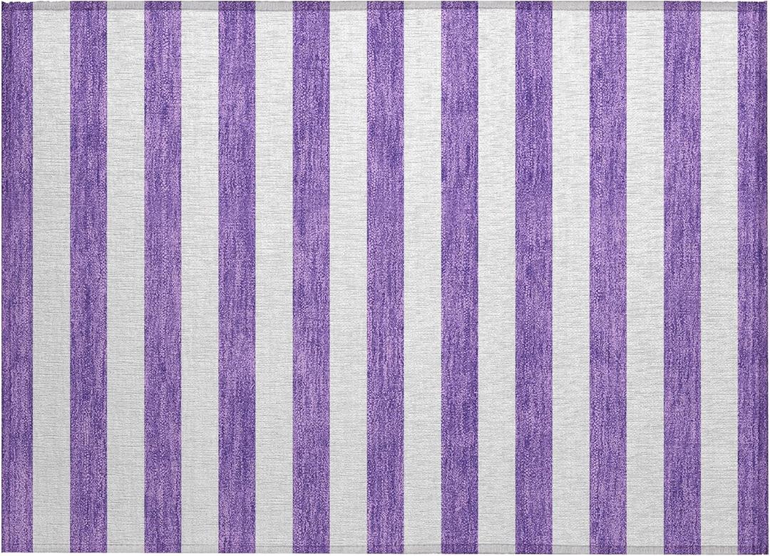 Addison Rugs Chantille ACN528 Purple 1'8" x 2'6 Indoor Outdoor Area Rug, Stain Resistant, Machine Washable, Non Shedding, Bedroom, Living Room, Dining Room, Kitchen Rug