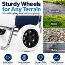 Rolling Shopping Cart with Wheels, Foldable Grocery Trolley Bag, Navy