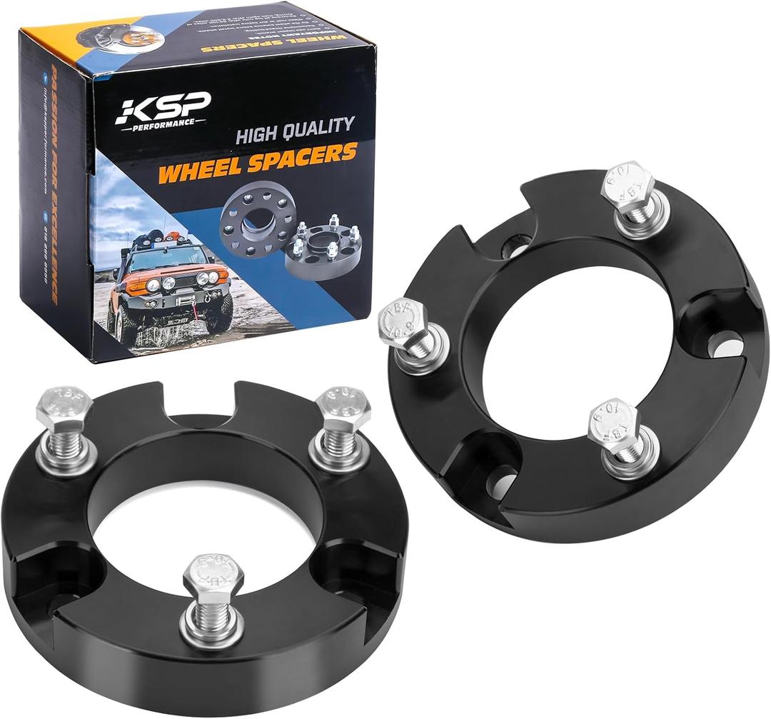 KSP 2" Tundra Leveling Kit, Front Lift Kits for Toyota Tundra 1999-2006, Off-Road Suspension Upgrade with 2in Front Aluminum Spacers, 2 inch Toyota Suspension Lift Strut Spacers for 2WD 4WD 2pcs